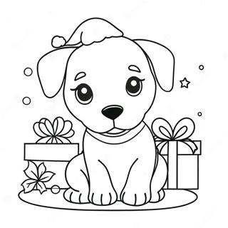 Gambar Mewarnai Anak Anjing Natal 122837-57272