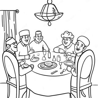 Halaman Mewarnai Meja Makan Malam Shabbos Yang Ceria 122916 57339