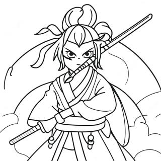 Halaman Mewarnai Tengen Uzui Dengan Dua Pedang Nichirin 123069-57459