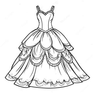 Halaman Mewarnai Gaun Barbie Yang Berkilau 123354-57680