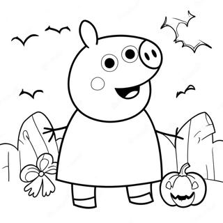 Peppa Pig Halloween Halaman Mewarnai