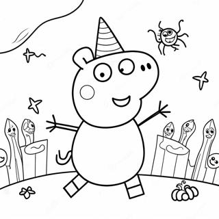 Halaman Mewarnai Peppa Pig Halloween 123532-57811