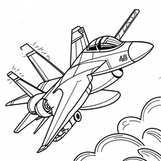 Halaman Mewarnai Pesawat Tempur F18 Dengan Ledakan 123586-57857