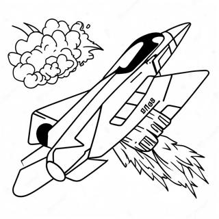 Halaman Mewarnai Pesawat Tempur F18 Dengan Ledakan 123586-57859