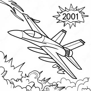 Halaman Mewarnai Pesawat Tempur F18 Dengan Ledakan 123586-57860