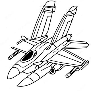 Halaman Mewarnai Pesawat Tempur F18 Dengan Pilot 123588 57866