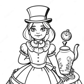 Steampunk Alice Di Negeri Ajaib Halaman Mewarnai