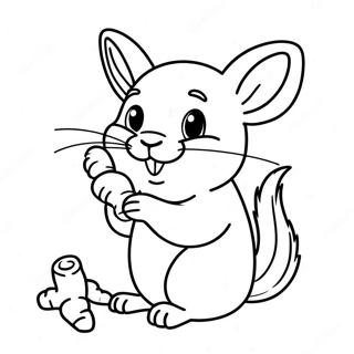 Halaman Mewarnai Chinchilla Bahagia Makan Wortel 123946 58141
