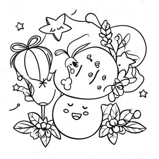 Halaman Mewarnai Perayaan Tahun Baru Yang Ceria 123998-58182