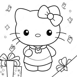 Selamat Natal Hello Kitty Halaman Mewarnai