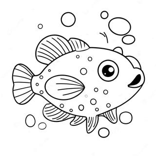 Gambar Mewarnai Ikan Buntal Bahagia Dengan Gelembung 124201-58431