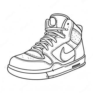 Gambar Mewarnai Sepatu Basket Retro 124227-58451