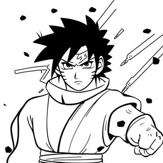 Halaman Mewarnai Sasuke Uchiha Dalam Pertempuran 124355-58545