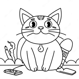 Halaman Mewarnai Kucing Stoner Yang Santai 124538-58695