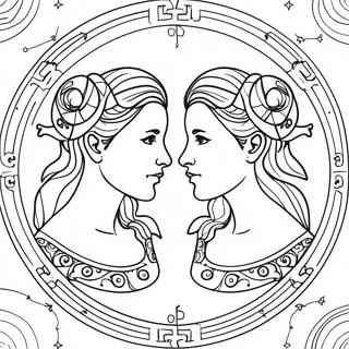 Halaman Mewarnai Tanda Zodiak Gemini 124587-58723