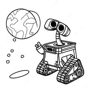 Halaman Mewarnai Wall E Menjelajahi Angkasa 124666 58794
