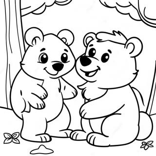 Halaman Mewarnai Teman Hutan Beruang Saudara 124691 58812