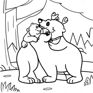 Halaman Mewarnai Perjalanan Ajaib Beruang Saudara 124692 58815