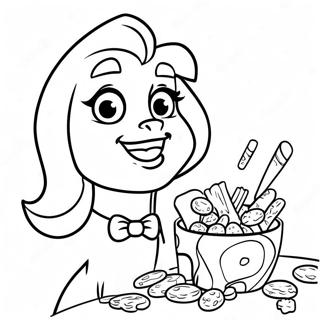 Halaman Mewarnai Camilan Scooby Daphne 124873-58955