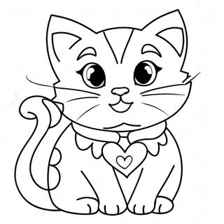Halaman Mewarnai Kucing Valentine Yang Menggemaskan 124950 59015