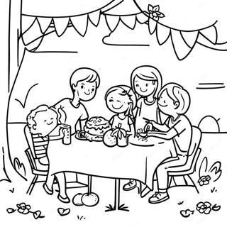 Halaman Mewarnai Piknik Musim Panas Preppy Dengan Teman 125000-59055