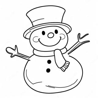 Halaman Mewarnai Manusia Salju Ceria 125052 59093