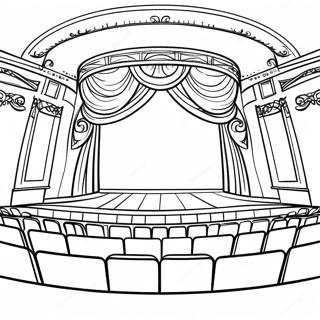 Halaman Mewarnai Panggung Teater Berwarna Warni 125437-59388