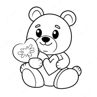 Halaman Mewarnai Beruang Teddy Menyimpan Hati 125724-59617