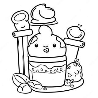 Halaman Mewarnai Camilan Lezat Kafe Butterbean 125851-59714