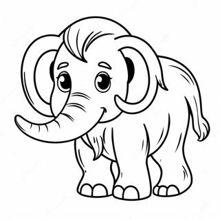 Halaman Mewarnai Mammoth Berbulu Yang Imut 126186-59967