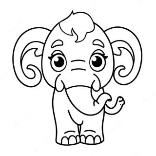Halaman Mewarnai Mammoth Berbulu Yang Imut 126186-59968