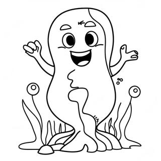 Halaman Mewarnai Karakter Rumput Laut Kartun Lucu 126392-60129