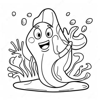 Halaman Mewarnai Karakter Rumput Laut Kartun Lucu 126392-60131