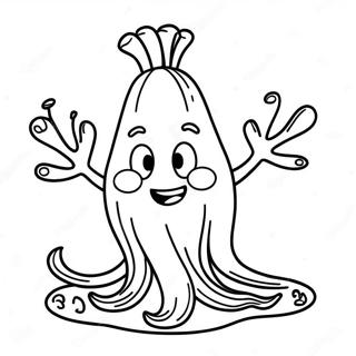 Halaman Mewarnai Karakter Rumput Laut Kartun Lucu 126392-60132