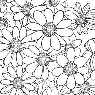 Halaman Mewarnai Daisy Berwarna Cerah Yang Mekar 126548-60251