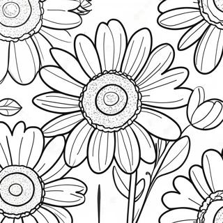 Halaman Mewarnai Daisy Berwarna Cerah Yang Mekar 126548-60252