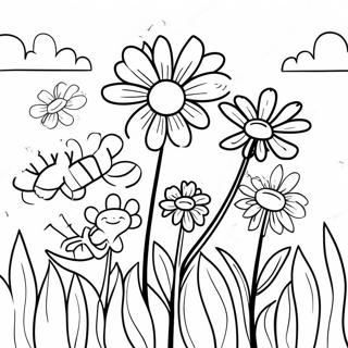 Halaman Mewarnai Bunga Liar Berwarna Warni Di Padang 126549-60253