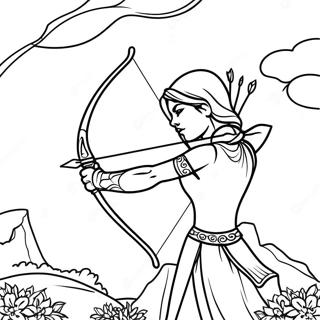 Halaman Mewarnai Adegan Busur Dan Anak Panah Fantasi 126627 60318