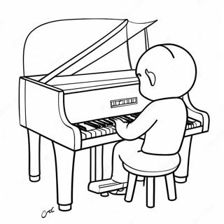 Halaman Mewarnai Sebastian Bermain Piano 126729-60389