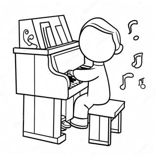 Halaman Mewarnai Sebastian Bermain Piano 126729-60391