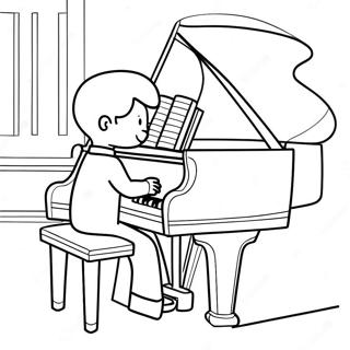 Halaman Mewarnai Sebastian Bermain Piano 126729-60392