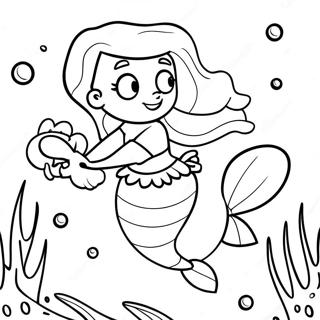 Halaman Mewarnai Ariel Menjelajahi Laut 126731-60398