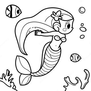 Halaman Mewarnai Ariel Menjelajahi Laut 126731-60399