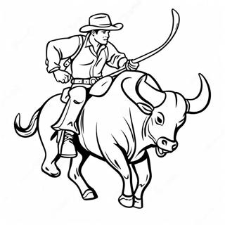 Halaman Mewarnai Penunggang Banteng Wild West 126884-60506