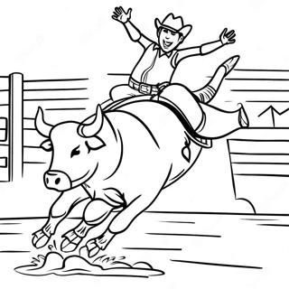 Halaman Mewarnai Kompetisi Rodeo Banteng Yang Mengasyikkan 126885 60509