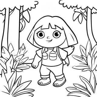 Halaman Mewarnai Dora Menjelajahi Hutan 127244-60791