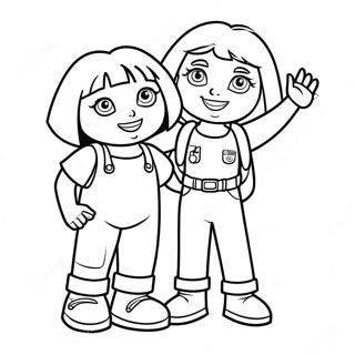 Halaman Mewarnai Dora Dan Boots 127245-60795