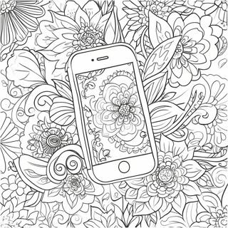 Halaman Mewarnai Iphone Mewah Dengan Desain Bunga 127424-60931