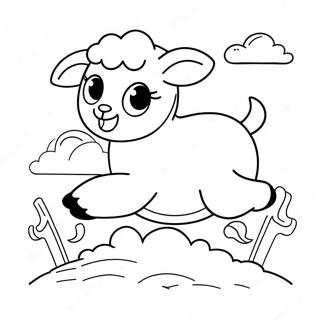 Halaman Mewarnai Domba Ceria Melompat 127529 61013