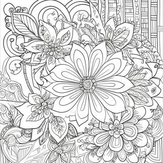 Halaman Mewarnai Pola Bunga Yang Rumit 127605-61195